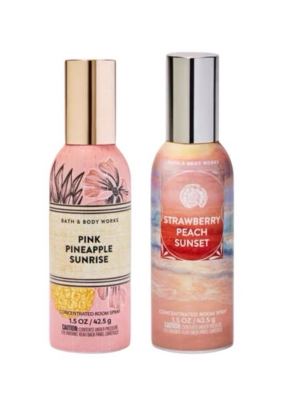2-Pc PINK PINEAPPLE SUNRISE & STRAWBERRY PEACH SUNSET
BBW Room Spray Set Bundle